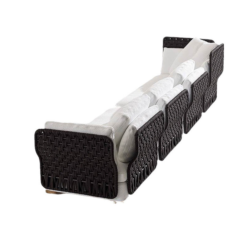 Sofá al aire libre patio combinación villa balcón jardín terraza silla de mimbre al aire libre doble chaise nórdico muebles de ratán