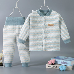 Autumn/Winter Children's Three-Layer Warmkeeping Set, Baby and Toddler Fleece High-Waist Belly Protection Pants, Innerwear for Boys and Girls, Thick Autumn and Winter Socks