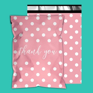 2025 New Cross-Border Dropshipping 50 Pieces 2.4Mil Waterproof 12x15.5inch Thank You Pink Dot