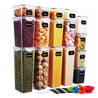 24-Piece Premium Stackable Food Storage Containers Set – BPA-Free PP Plastic Airtight Canisters With Locking Lids (Clear Modern Kitchen Organizers)_voghion.com