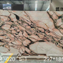 熊猫粉色大理石台面定做 天然奢石背景墙透光别墅装修