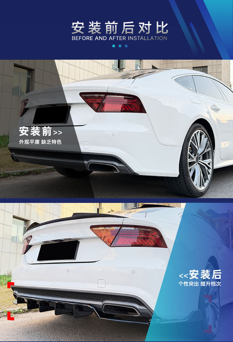 Suitable for Audi A7 C7 Sline 2015-2017 late-model M4 rear lip spoiler cross-border modification
