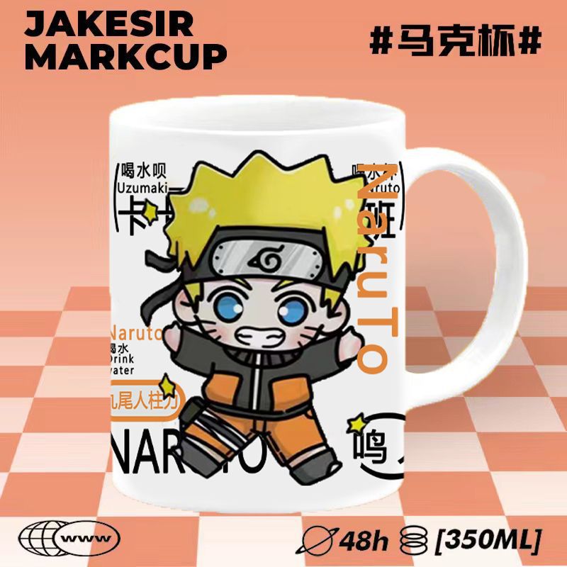 Naruto anime cerámica taza de agua alta visualización taza de escritorio de oficina taza de café decoración TCO