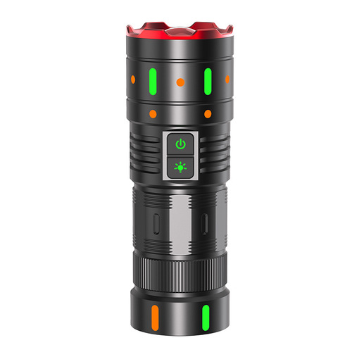 PK13 flashlight zoom color fluorescent bright light ultra-bright long-range long-lasting outdoor LED lighting emergency light