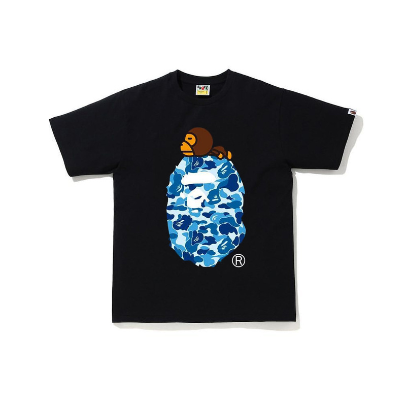 日系潮牌bape半袖寝猿迷彩猿人頭プリント夏tシャツカップルカジュアルスポーツ半袖ショートT|undefined