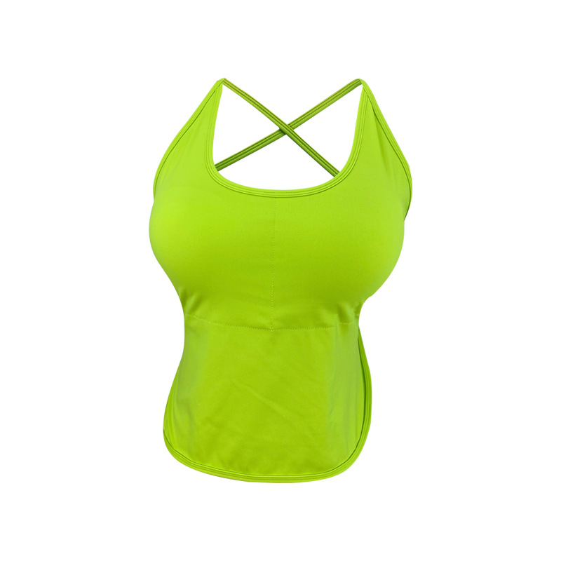Flujo de visualización interior gradiente yoga chaleco almohadilla en el pecho de las mujeres Correa delgada belleza correa trasera deportes ropa interior correr ropa de entrenamiento verano