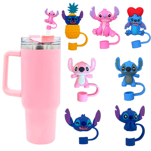 100 Pieces of Cute Spider-Man and Steve Chia 3D Straw Covers, 10mm Stanley Straw Stylized Straw Caps