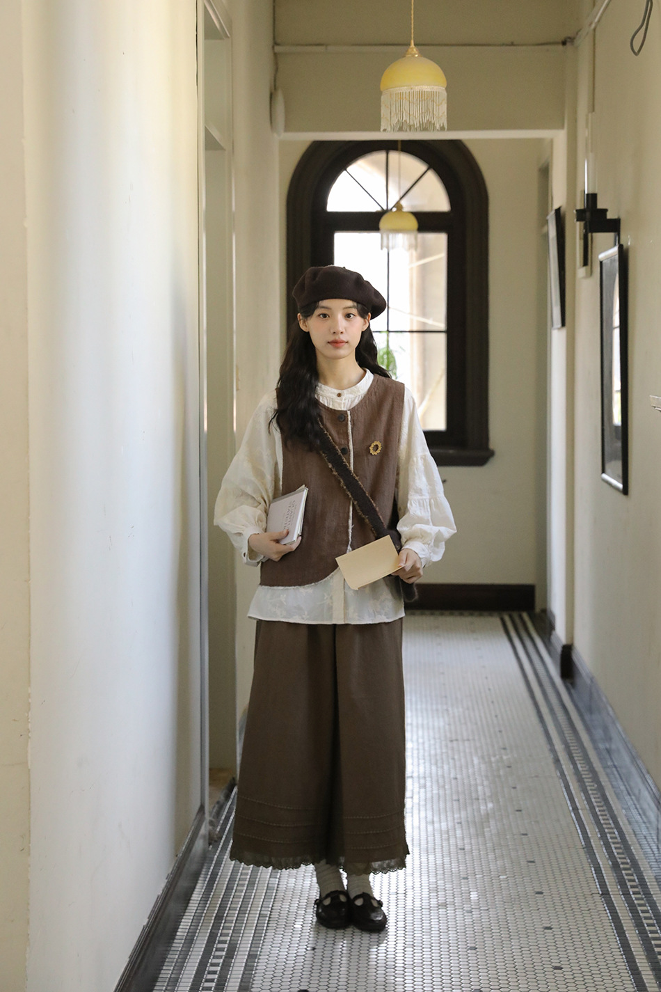 Real Shot: Japanese-style Design, Elaborate Embroidery, Pure Cotton Women's Shirt, Spring French Vintage High-end Shirt_ecoleips.com