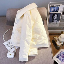 白色小香风羽绒服女冬新款短款轻薄设计感小众时尚洋气外套潮