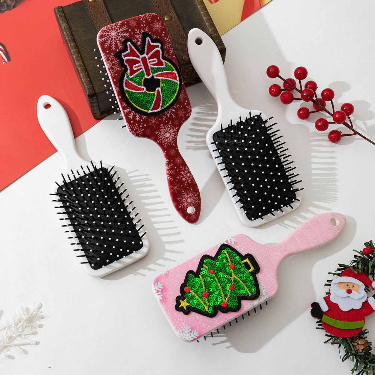 106g Weight Hair Comb Makeup Tools Types 1 Piece Quantity ABS Material Christmas Festival Christmas Tree Pattern Simple Style, Classic Style Style Christmas Simple Style Classic Style Christmas Tree ABS 2