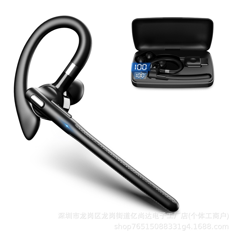 新型片耳耳耳式ビジネスbluetoothイヤホンデジタル表示5.4通話ノイズ低減USB付きロング持続卸売り|undefined