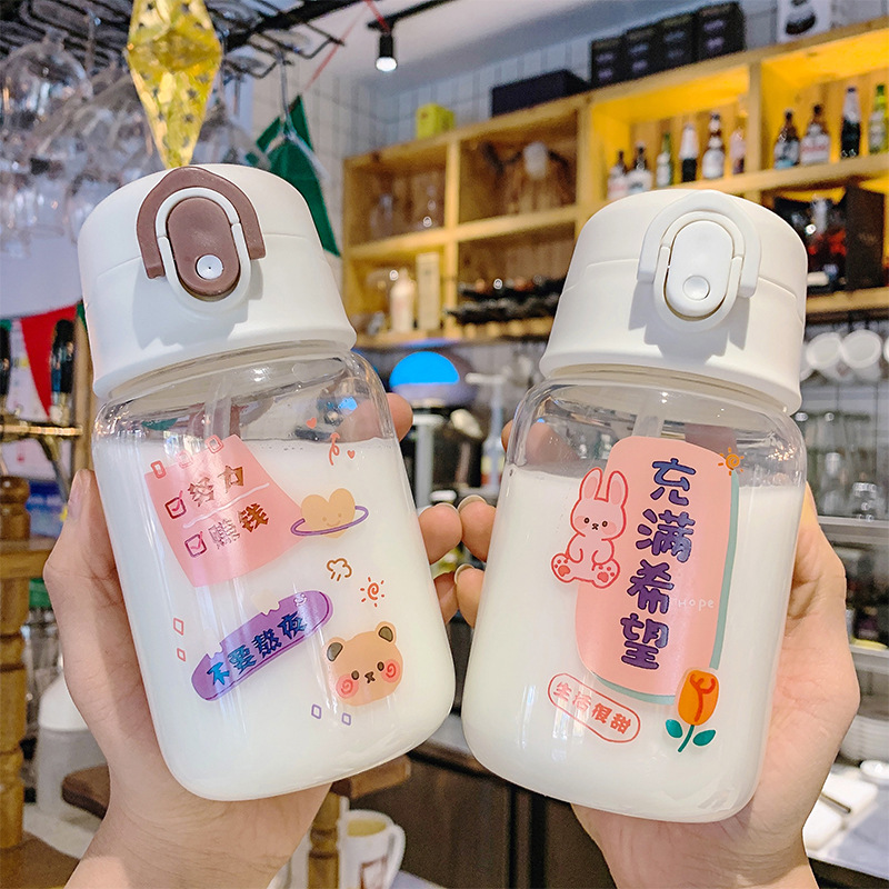 Transparent Cartoon Printing Cute Glass Water Cup display picture 13