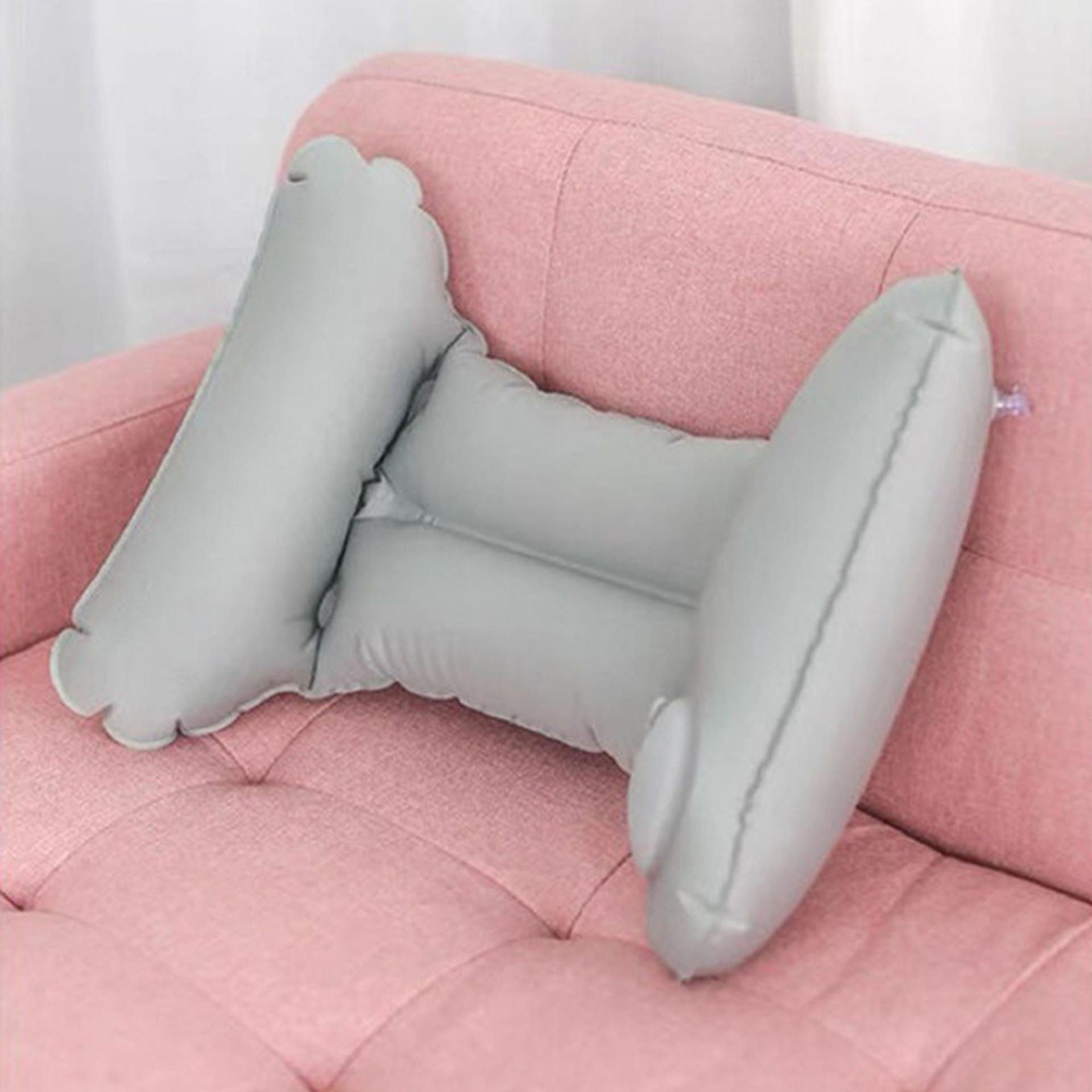Cuscino lombare gonfiabile a forma di h per viaggi comodi_voghion.com