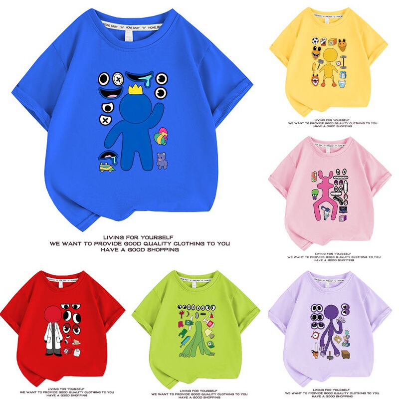 Roblox rainbow friends clothes boys short sleeve T-shirt girls half sleeve clothing rainbow frienfs