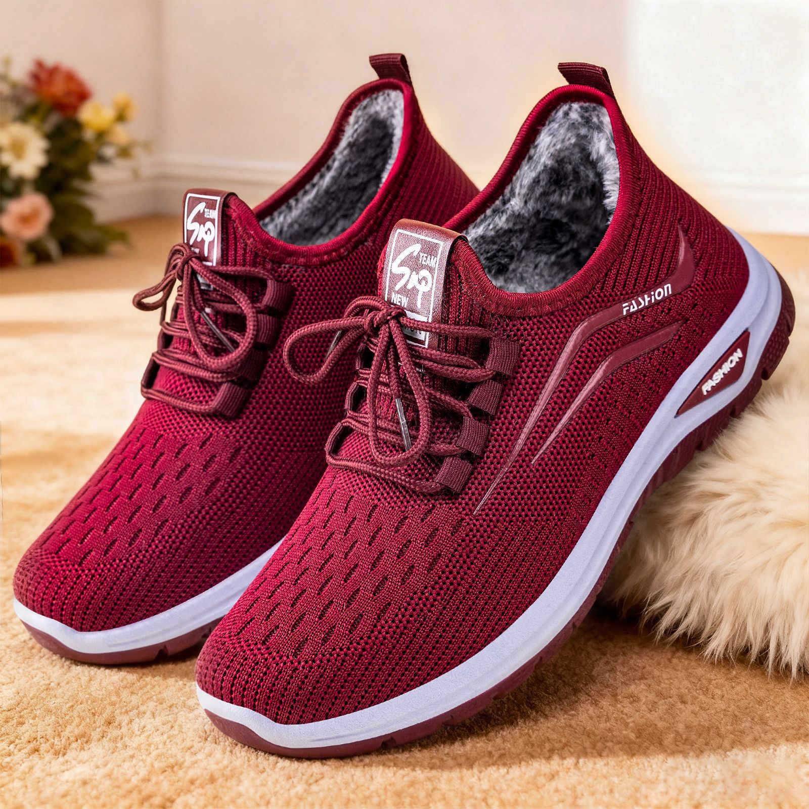 Zapatos de algodón de invierno para mujeres más veludo y grueso zapatos de caminar nuevos zapatos de mujer poco profundos al aire libre botas de nieve de algodón caliente