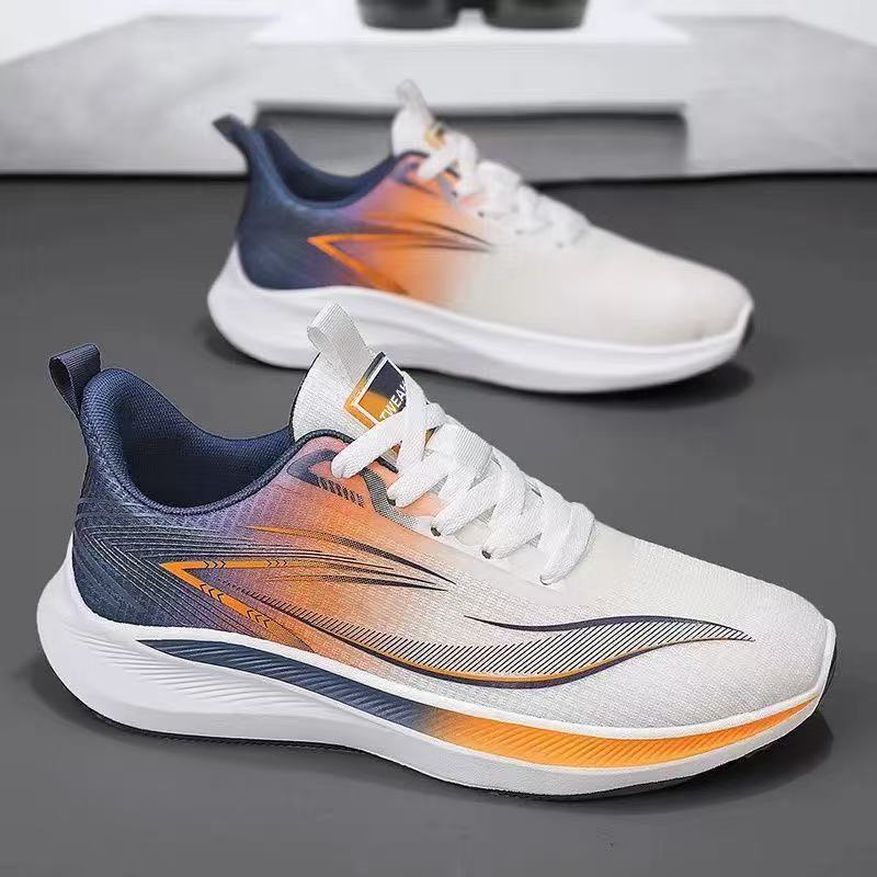 Nuevos zapatos para correr de verano para hombres, malla transpirable, deportes, todo fósforo y cómodos, tendencia de moda juvenil, zapatos casuales para hombres