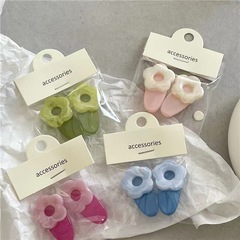 Adorable flower hair clip, sweet girl side bangs clip, candy-colored edge clip, fragmented hair pin, duckbill hair accessory for women