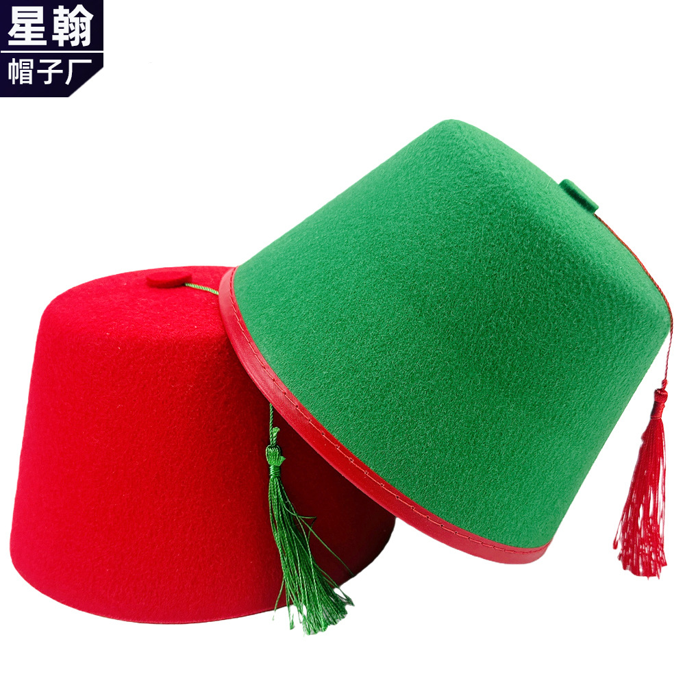 Advertising Promotion Logo Turkish Tassel Felt Hat Ethnic Felt Cloth Hat