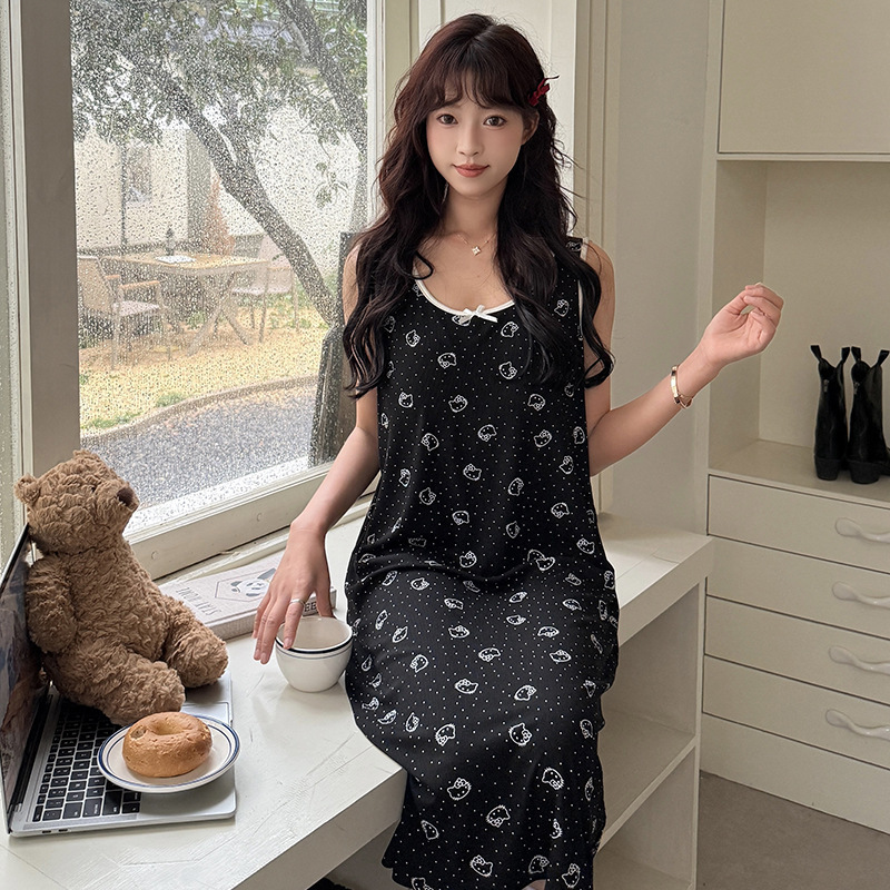 2025, ropa de dormir de cabina de verano chaleco de moda para jóvenes vestidos frescos estudiantes delgados al por mayor