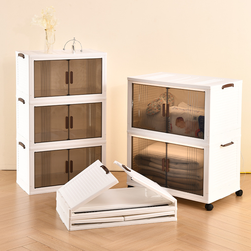 Armario de almacenamiento plegable, instalación gratuita, sala de estar, dormitorio, libros móviles, artículos diversos, armario de almacenamiento para bocadillos, armario de almacenamiento