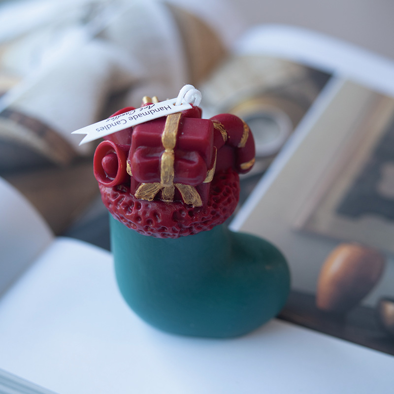 Venta caliente transfronteriza botas navideñas pintadas a mano en forma de velas de aromaterapia decoración de alta calidad fragancia decoración linda decoración al por mayor