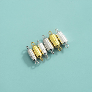 S925 Sterling Silver Seiko Button Accessories Long Magnet Buckle DIY Beaded Crystal Bracelet Pearl Necklace Tail Buckle