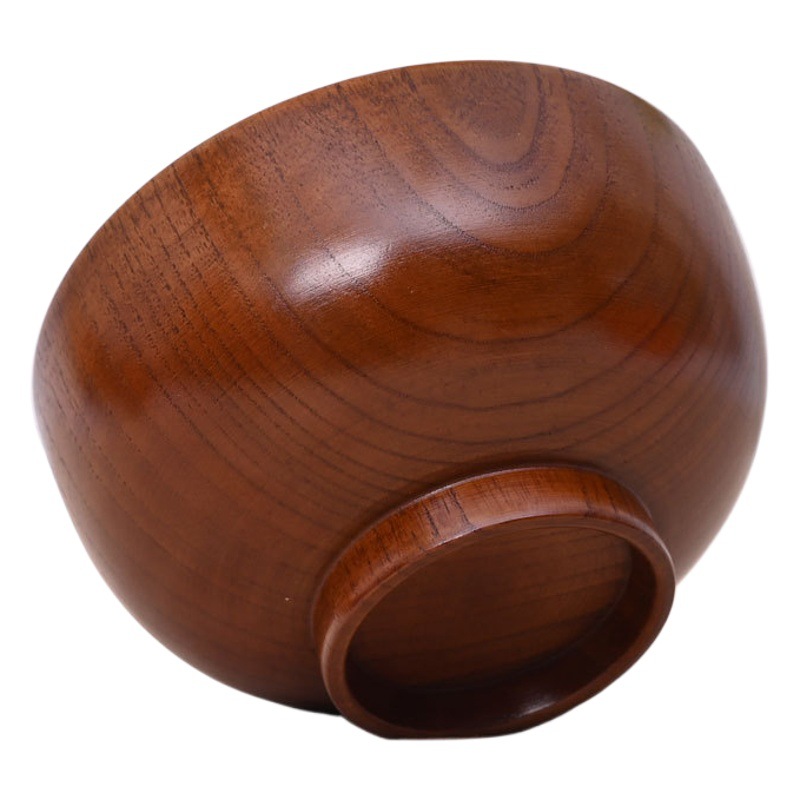 Fuente de origen de alta calidad de estilo japonés tazón de madera maciza tazón de arroz de madera antiquemaduras aislamiento tazón de fideos gran cantidad Congyo