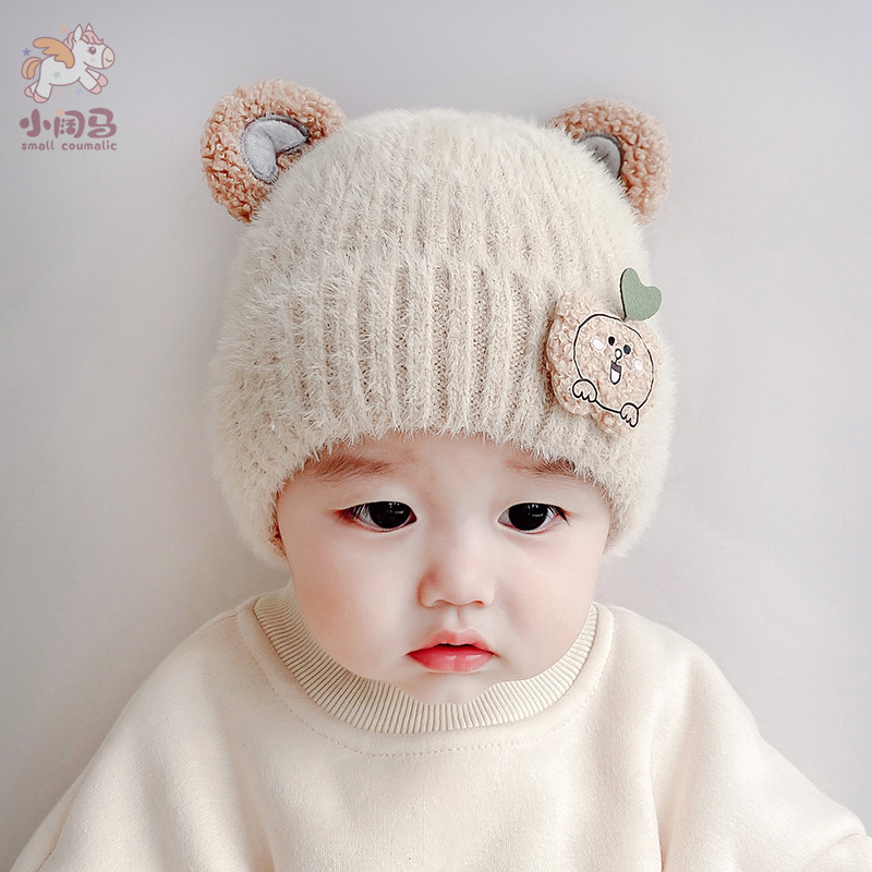 Children's demi-season cotton cute winter woolen hat girl's for boys