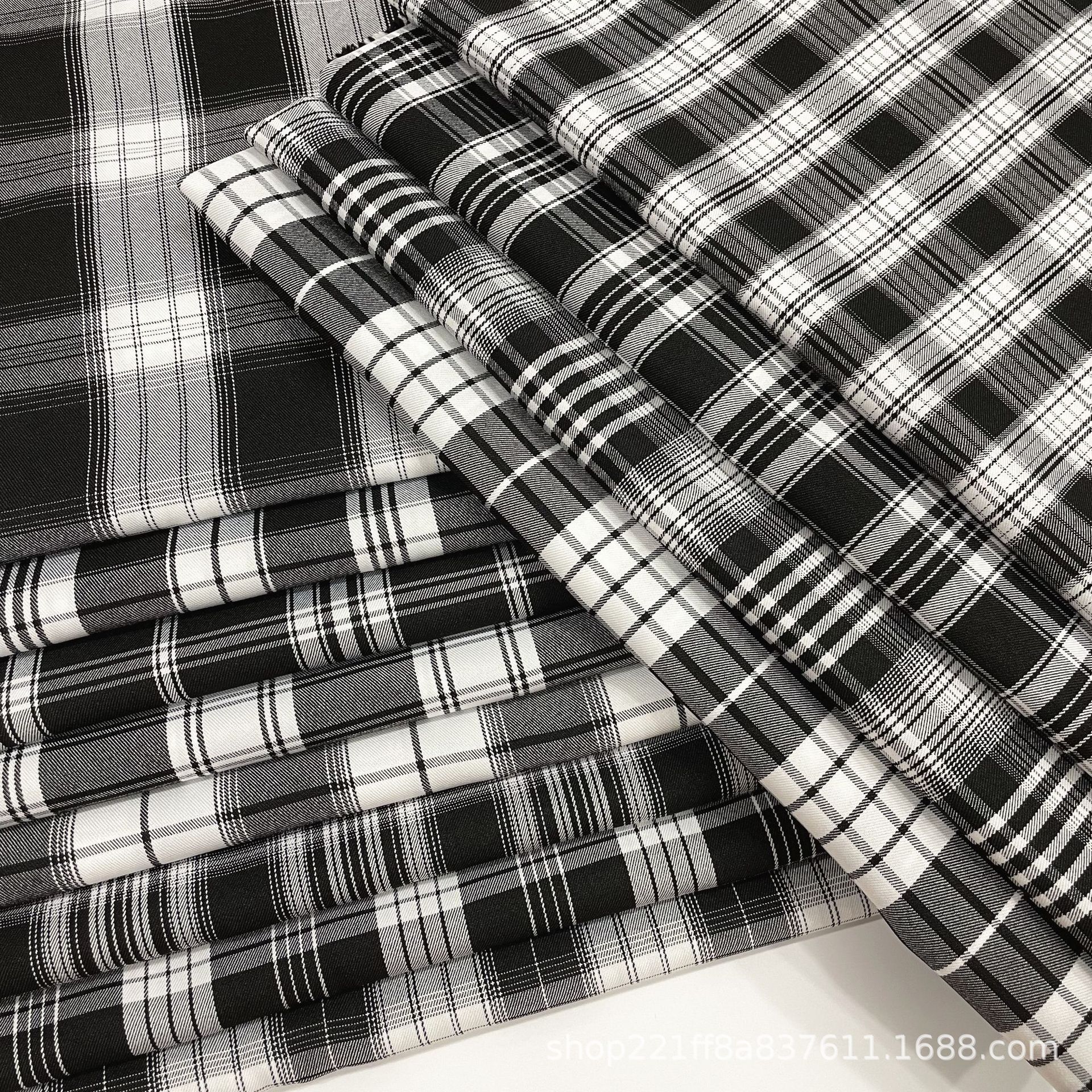 TR黑白裤料格 男女春夏时尚衬衫 半身裙 连衣裙 小西装 短裤面料