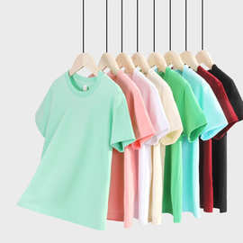 200克儿童冰瓷棉凉感T恤单衣夏季童装基础纯色打底百搭运动T恤衫