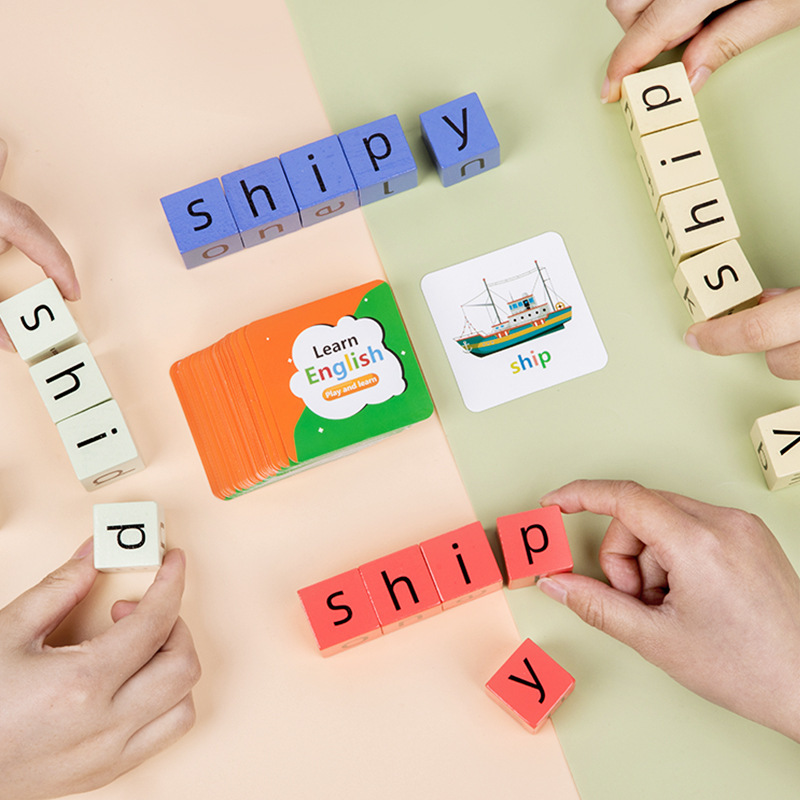 CPC Amazon ortografía juego de palabras inglés pinyin para niños que cambia la cara del cubo de Rubik bloques de construcción 2-6 años rompecabezas juguetes al por mayor