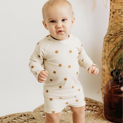 Children's sun protection long-sleeved swimsuit boy baby ins style hot spring swimsuit boy quick-drying split swimsuit wholesale