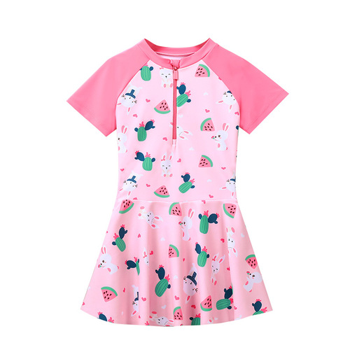 Cute 2025 Children's Swimwear for Girls, Summer Water Park Swimwear, Ins Style for Big Kids and Toddlers, Split Suit