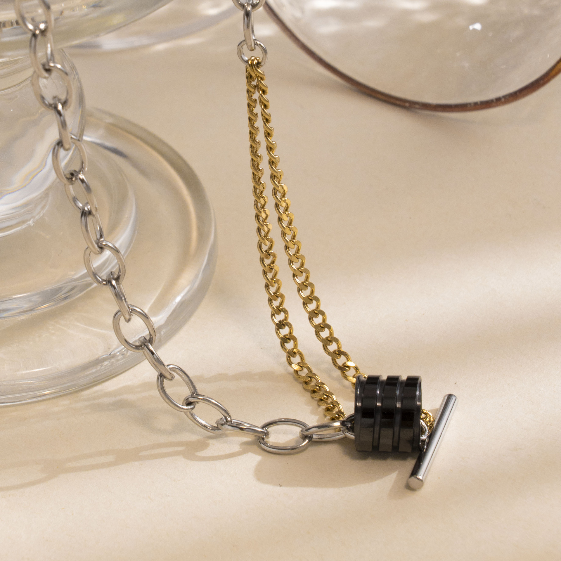 Titanium Steel Chain Material cable chain Chain Type 1 Piece Quantity Wholesale Jewelry Vacation Solid Color Titanium Steel Plating Necklace Cable Chain