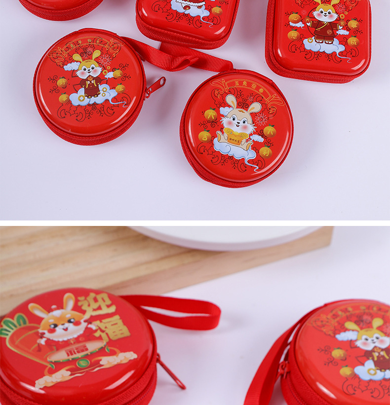 Coin Purse Bags Type Party Occasion Kid'S Rabbit Christmas Tree Santa Claus Tinplate Zipper Coin Purses