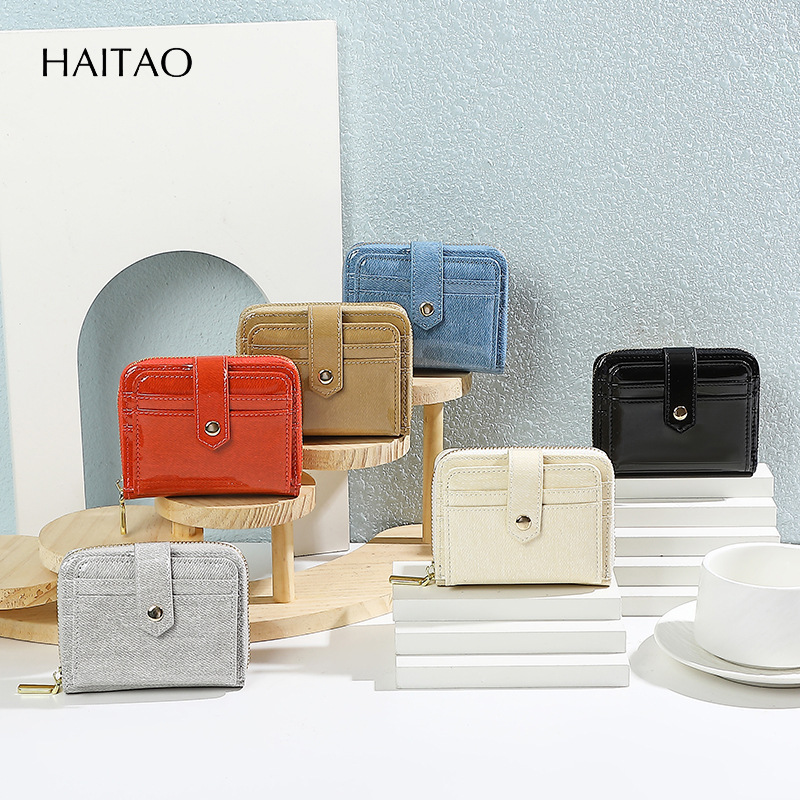 2025 nueva cartera corta de dos plegables para mujeres cartera multi-tarjeta cartera de cambio INS