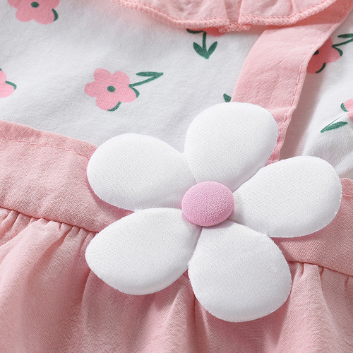 Ladies' summer dress for little girls, children's baby cute two-piece dress, unisex short-sleeve princess dress, 2024 new children's clothing