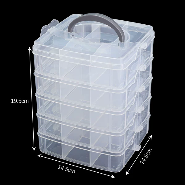 #47 model 14.5x14.5x19.5cm 5-layer-30 grid with lid 1 box/pack