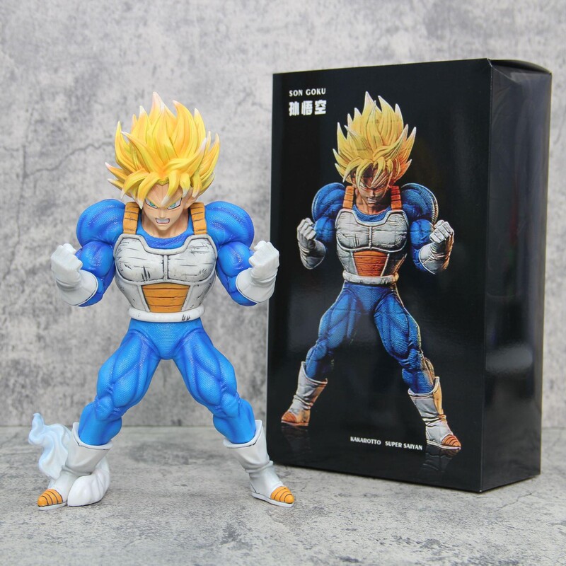 Dragon Ball Figure Model Super Saiyan Statue Ornament Battle Form Goku Toy Battle-Damaged Statue