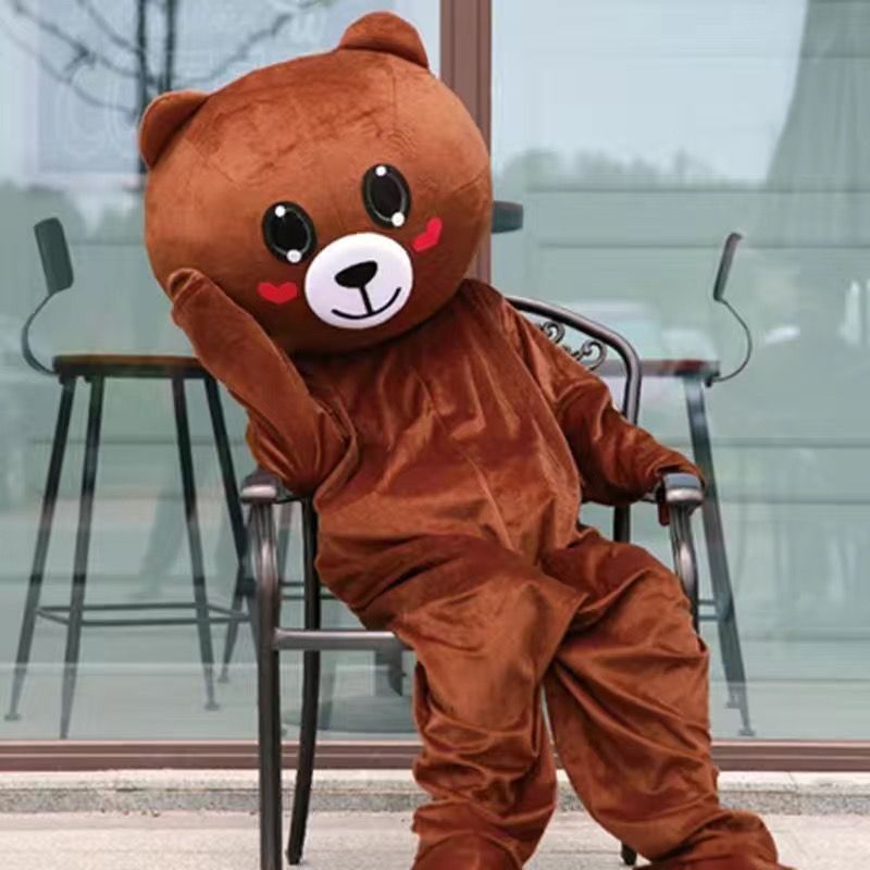 インターネット有名人のクマの人形漫画の衣装ヒグマ Douyin リーフレット告白クマのスーツコニーウォーキング人形|undefined