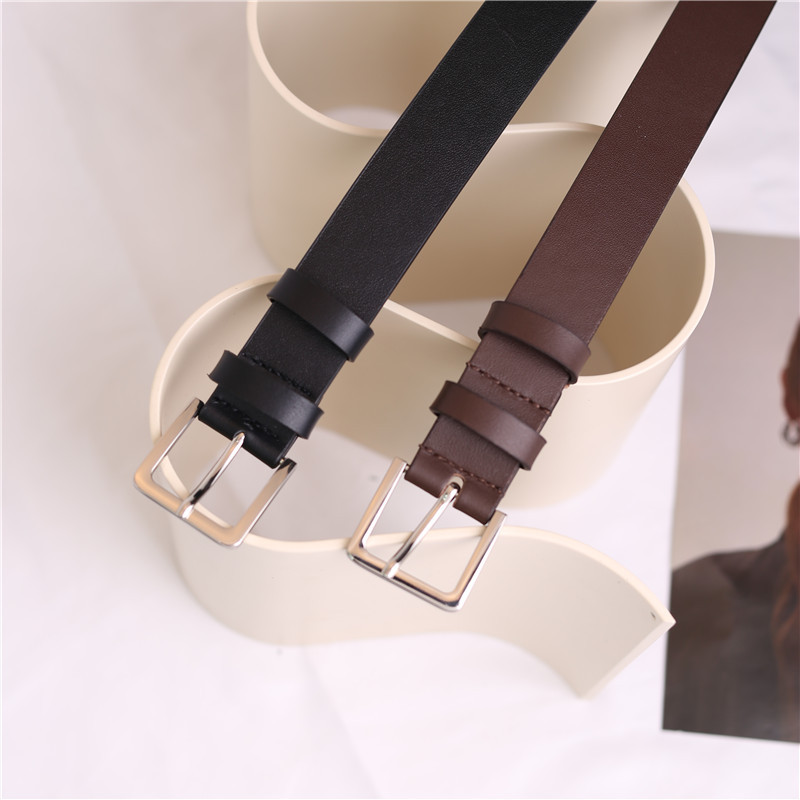 女士真皮皮帶ins風百搭裝飾大衣腰帶頭層牛皮時尚復古寬牛仔褲帶