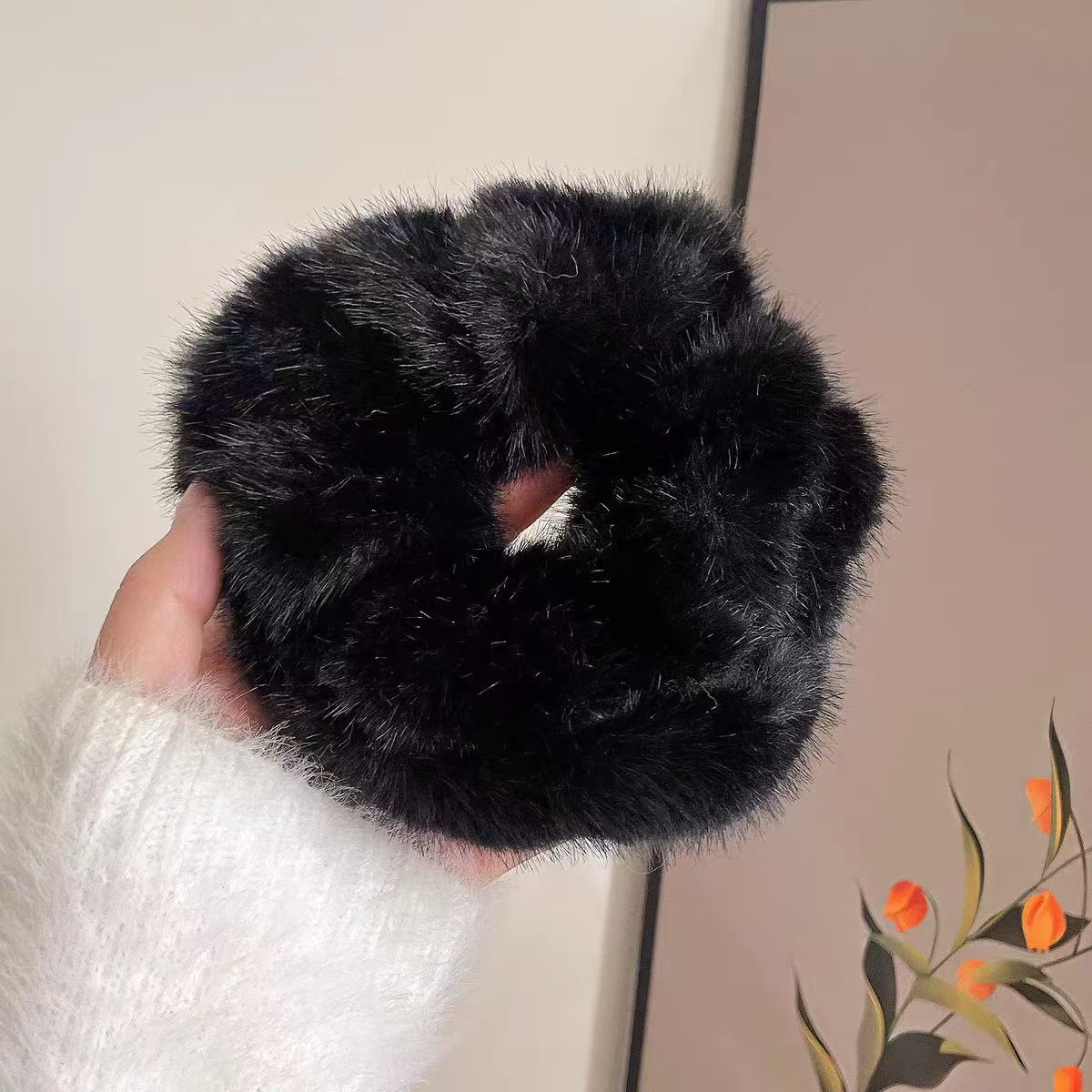 Flauschige Schweinedarmschnur Gummiband Haarband Damen Krawatte Haarkordel Kopfschmuck flauschig_voghion.com