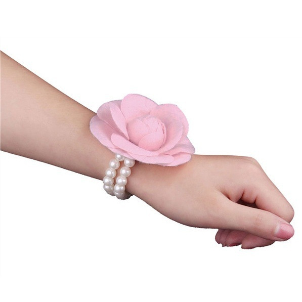 F039 vintage Camelia ramillete pulsera abrigo vestido pin accesorios Chanel estilo perla broche pulsera de doble uso