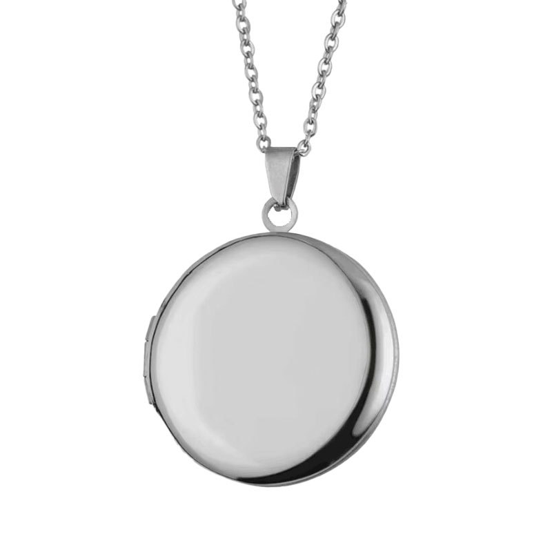 Epoxy Design Simple Style Circle 201 Stainless Steel Iron Wholesale Pendant Necklace