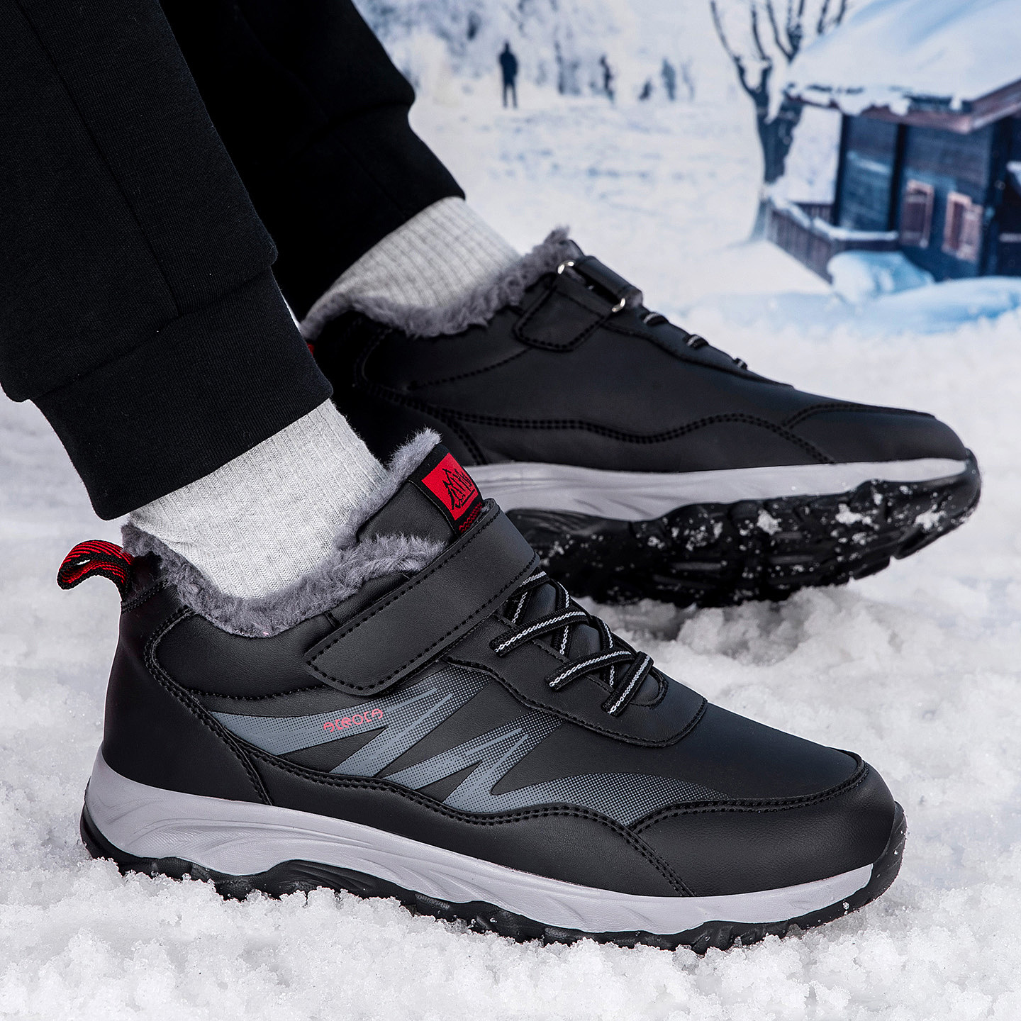 Zapatos de invierno para ancianos, botas de nieve del noreste, zapatos de invierno para mujeres, nuevos zapatos de algodón de invierno a prueba de agua y antideslizante.
