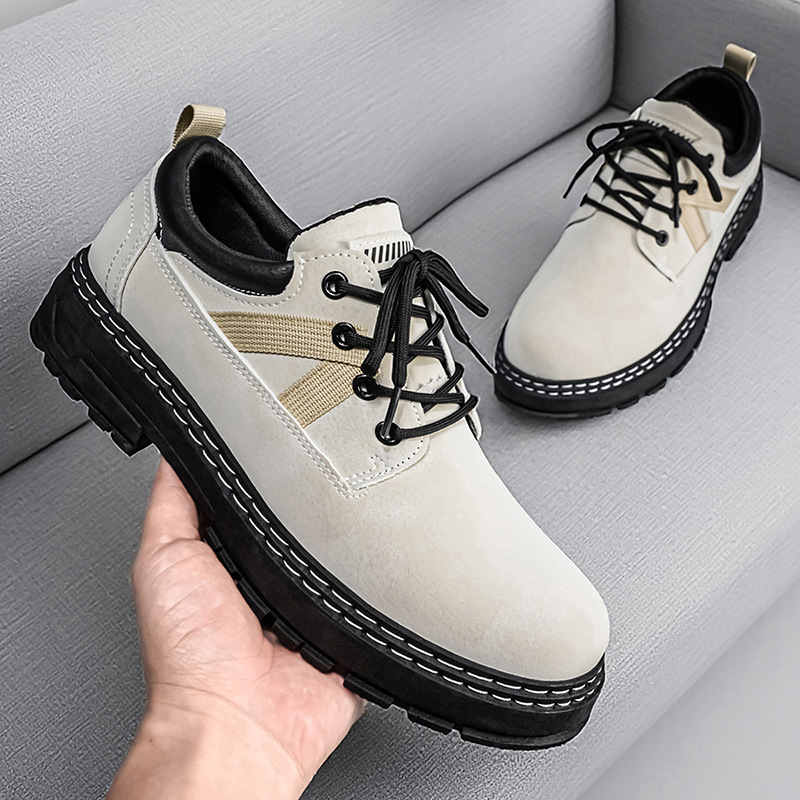 Men's Trendy Mid-Top Work Boots, Large Size, British Style High-Top Martin Boots, Work Shoes, Trendy Men's Short Boots Men's Trendy Mid-Top Work Boots, Large Size, British Style High-Top Martin Boots, Work Shoes, Trendy Men's Short Boots
