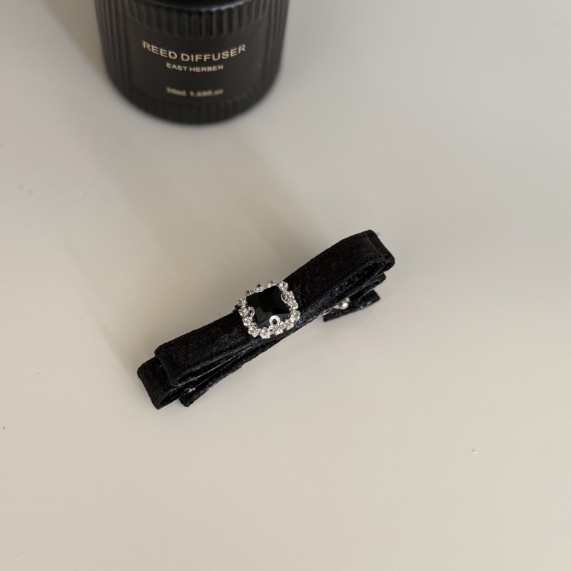 小香风蝴蝶结闪钻一字夹精致少女碎发侧边夹轻奢刘海鸭嘴夹发卡女|undefined