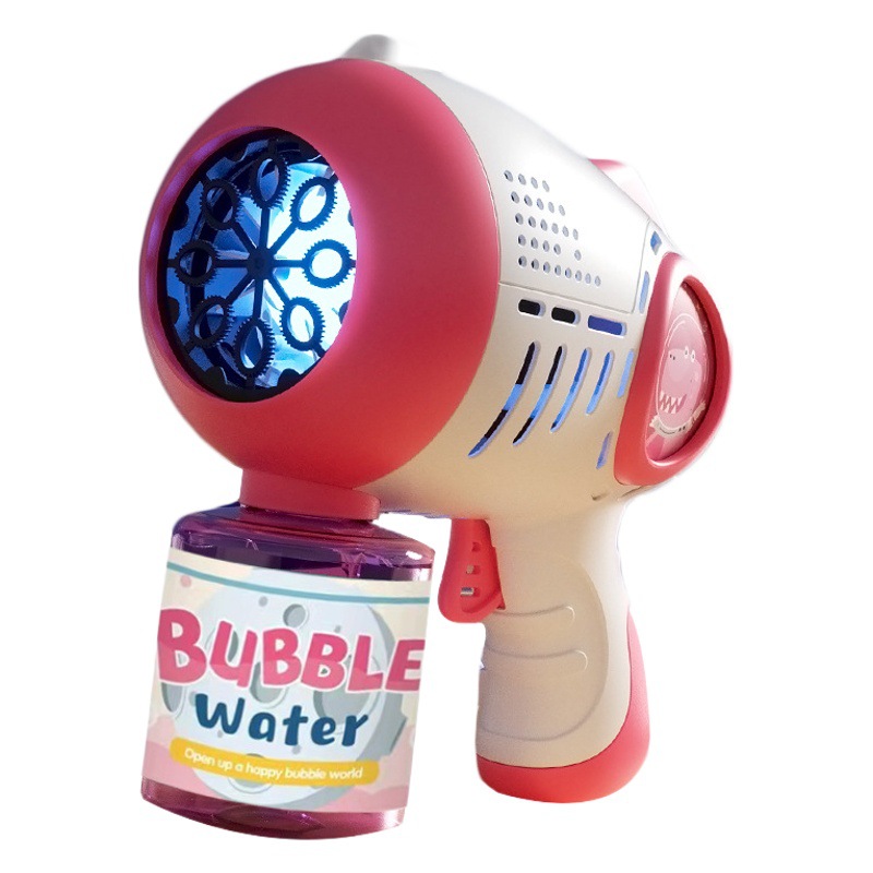 Red transfronteriza de celebridades de la red, máquina de burbujas eléctrica porosa, pistola de burbujas automática para niños de mano, puesto de juguetes al aire libre al por mayor