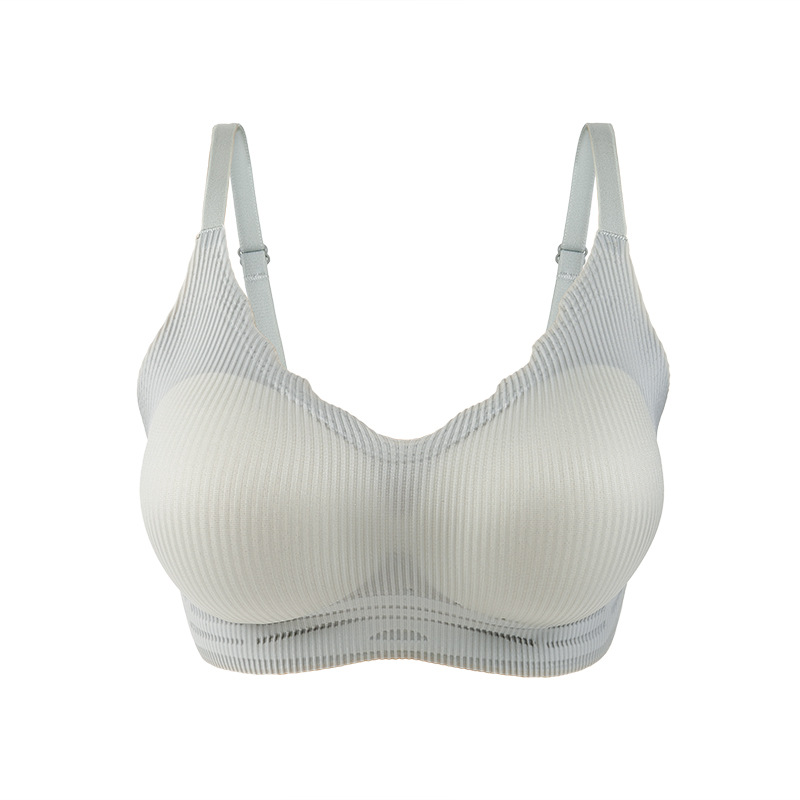 La ropa interior se selecciona estrictamente para ampliar el sujetador, pecho pequeño, grande y cómodo sin costuras engrosada Copa soporte superior, empujar hacia arriba la ropa interior inalámbrica, la belleza de nuevo