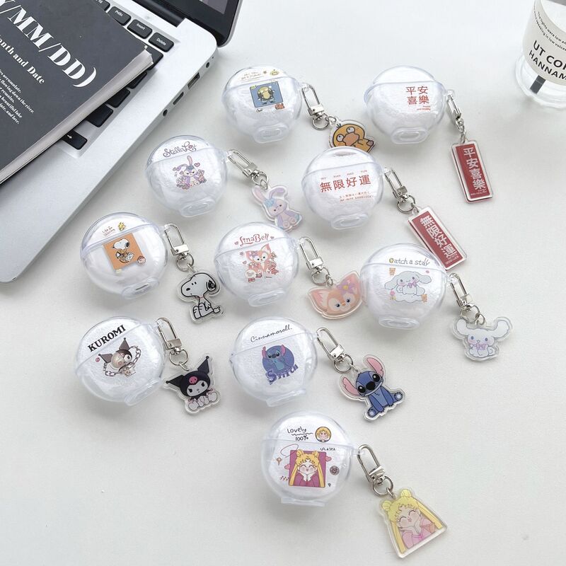 For Dishini F9 five-generation i63 Bluetooth headphone set Lenovo HT38 pro6 transparent J6 protective cover cartoon p1